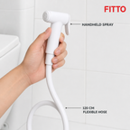 96 Pieces PVC Shattaf Handheld Bidet Spray with Flexible Hose, 120 cm, White, 1 Piece