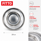 120 Pieces Stainless Steel Round Serving Plate with Wide Rim, 24 cm, 1 Piece