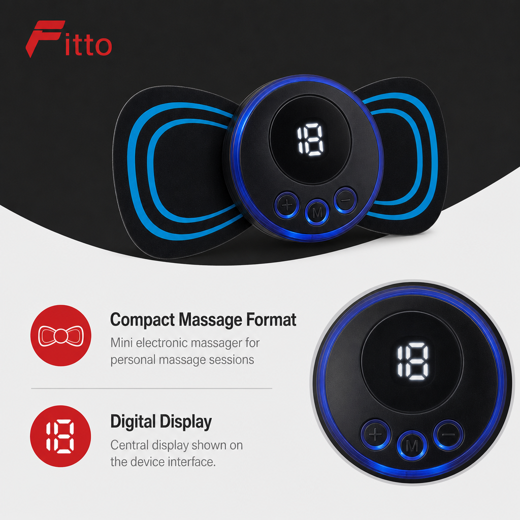 120 Pieces Electronic Mini Massager with Digital Display, Black and Blue, 1 Piece