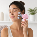 72 Pieces Mini Facial Massage Gun, 4 Massage Heads, LCD Display, Type-C Port, Pink, 1 Piece