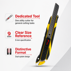 96 Pieces Utility Cutter, 9 mm Dual-System Design, Black and Yellow, 1 Piece