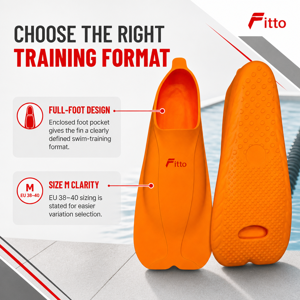48 Pieces Swimming Fins for Training, Full-Foot Design, Size M EU 38–40