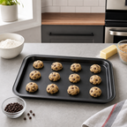 96 Pieces Black Rectangular Carbon Steel Non-Stick Baking Tray, 42 × 29 cm, 1 Piece