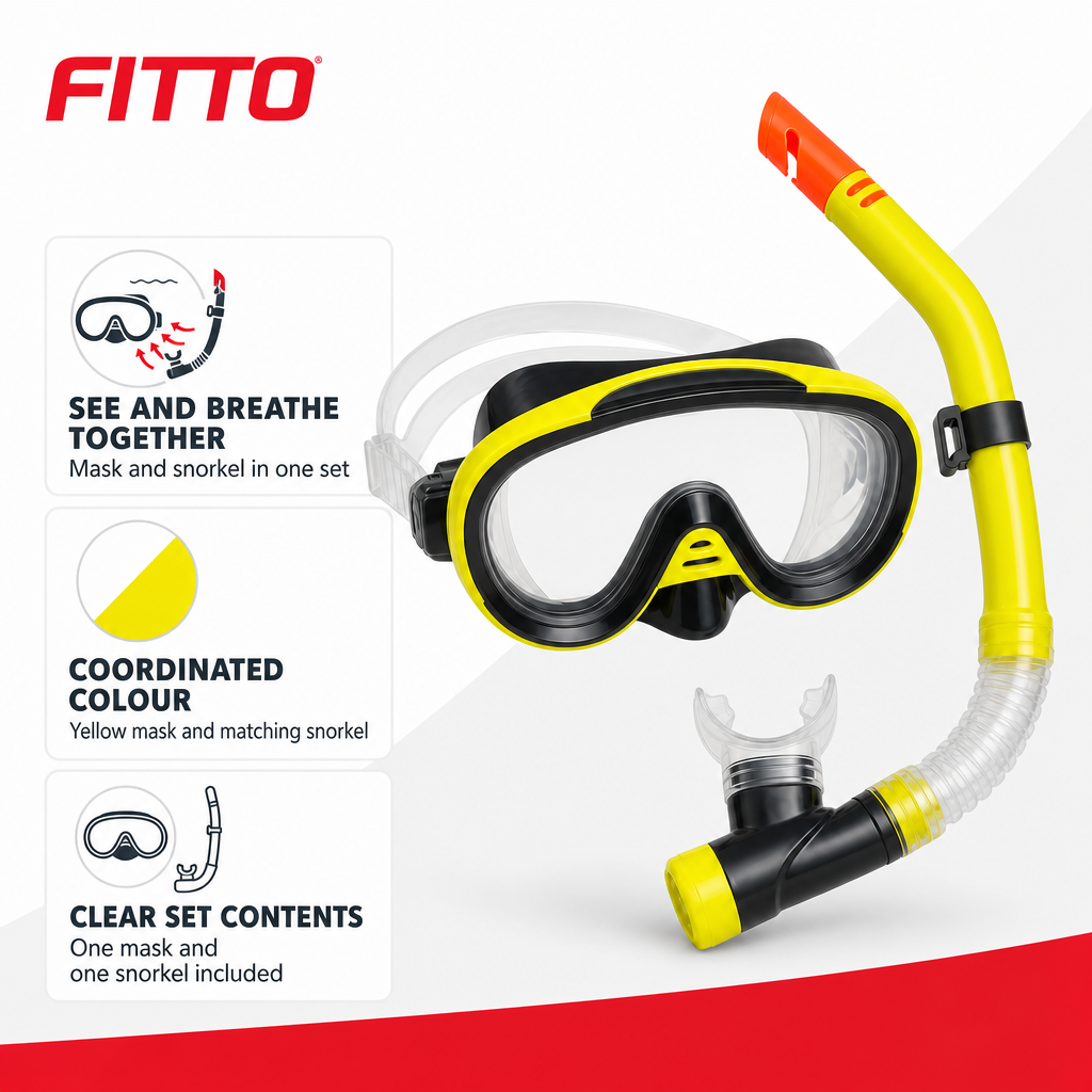 72 Pieces Swimming Mask and Snorkel Set, Yellow