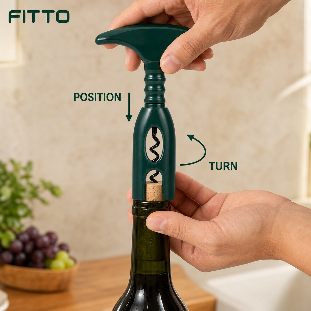 120 Pieces Dark Green Manual Corkscrew Wine Bottle Opener, T-Handle Design, 1 Piece