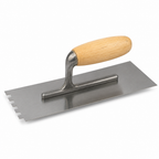96 Pieces Stainless Steel Flooring and Tiling Notched Trowels with Wooden Handle, 28 x 12 cm, 1 Piece