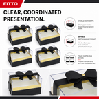 72 Pieces Acrylic Presentation Boxes with Black Ribbon, Rectangular 14 x 9 x 9 cm, Set of 4