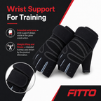 96 Pieces Gym Gloves with Wrist Support for Weight Lifting and Fitness, Black