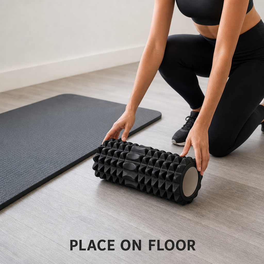 72 Pieces Textured Foam Yoga Roller, 44 cm, Black