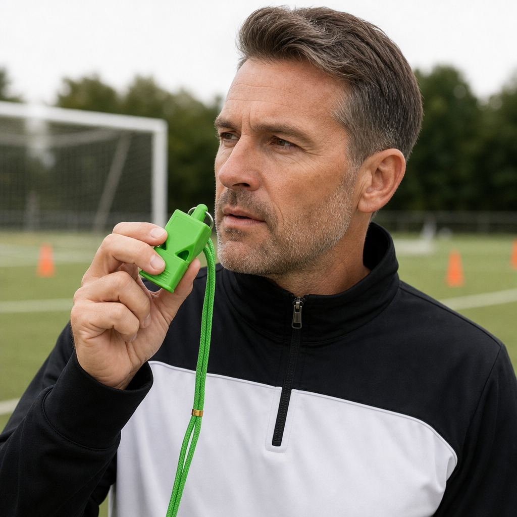120 Pieces Sports Whistles with Lanyard, Green Hand Signal Whistle for Training and Outdoor Activities