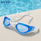 96 Pieces Swimming Goggles for Training, Blue Frame with White Strap, Single Pair