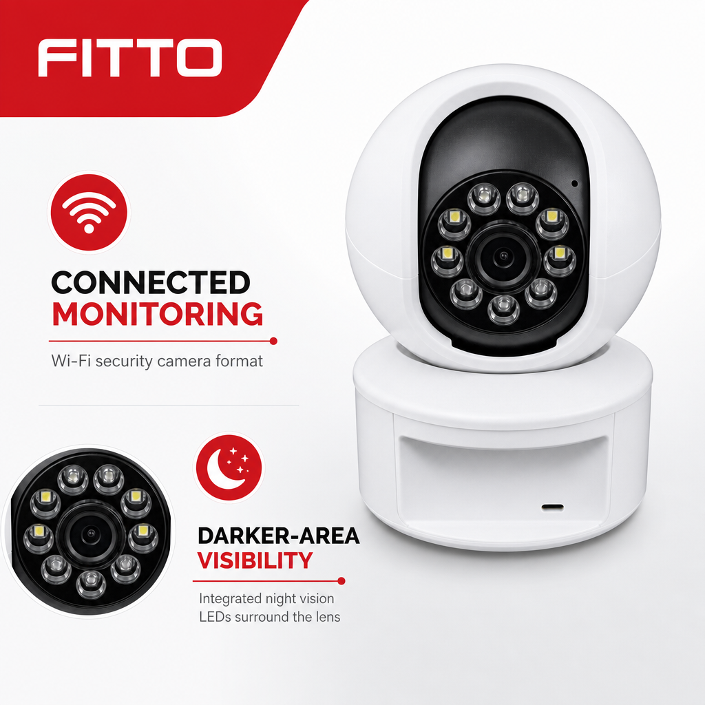 72 Pieces White Wi-Fi Smart Security Cameras with Night Vision LEDs, 1 Piece