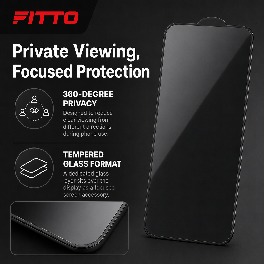 120 Pieces Screen Protectors, 360-Degree Privacy Tempered Glass, Black, Single Piece