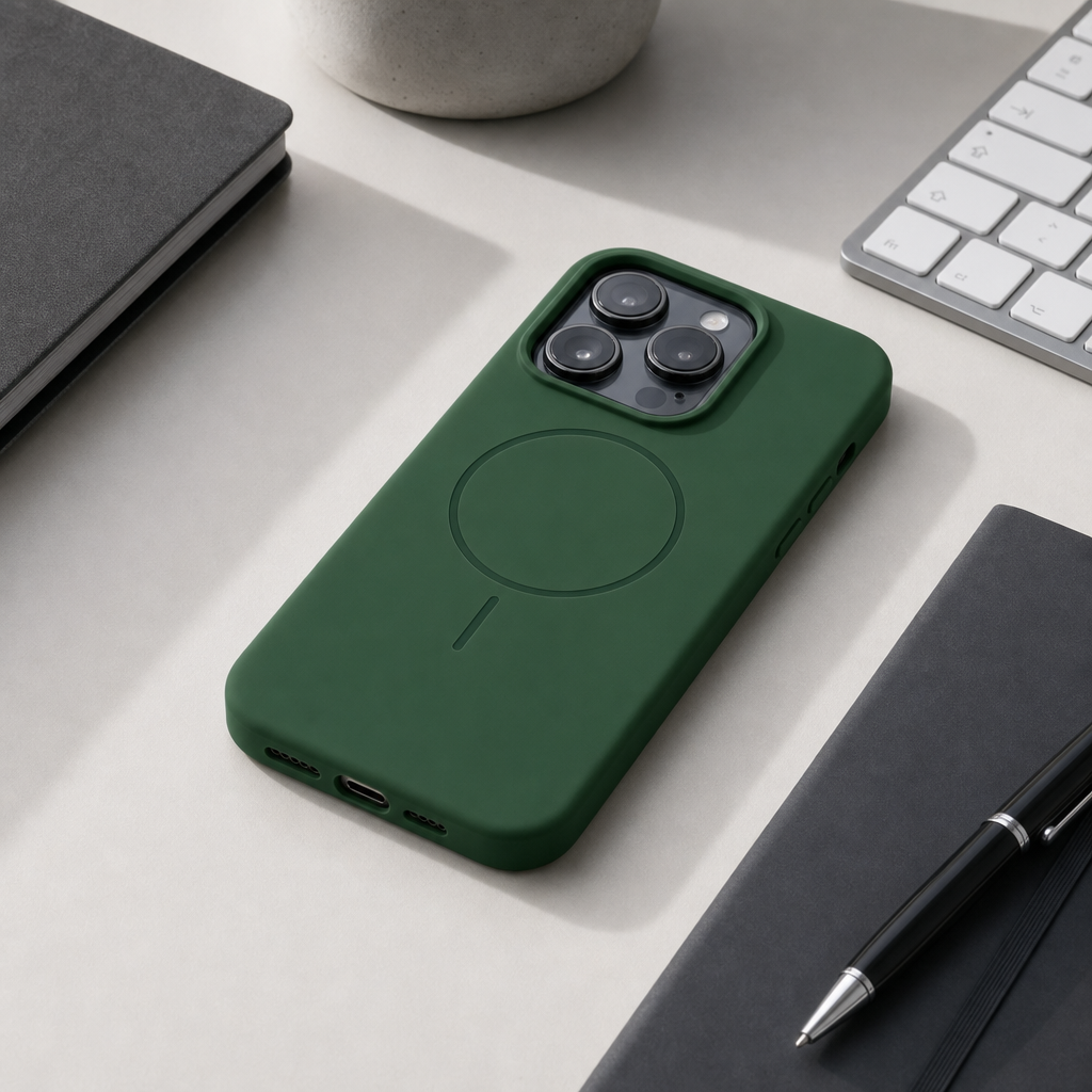 120 Pieces Silicone Magnetic Phone Cases with Raised Camera Protection for 13 Pro Smartphone, Green