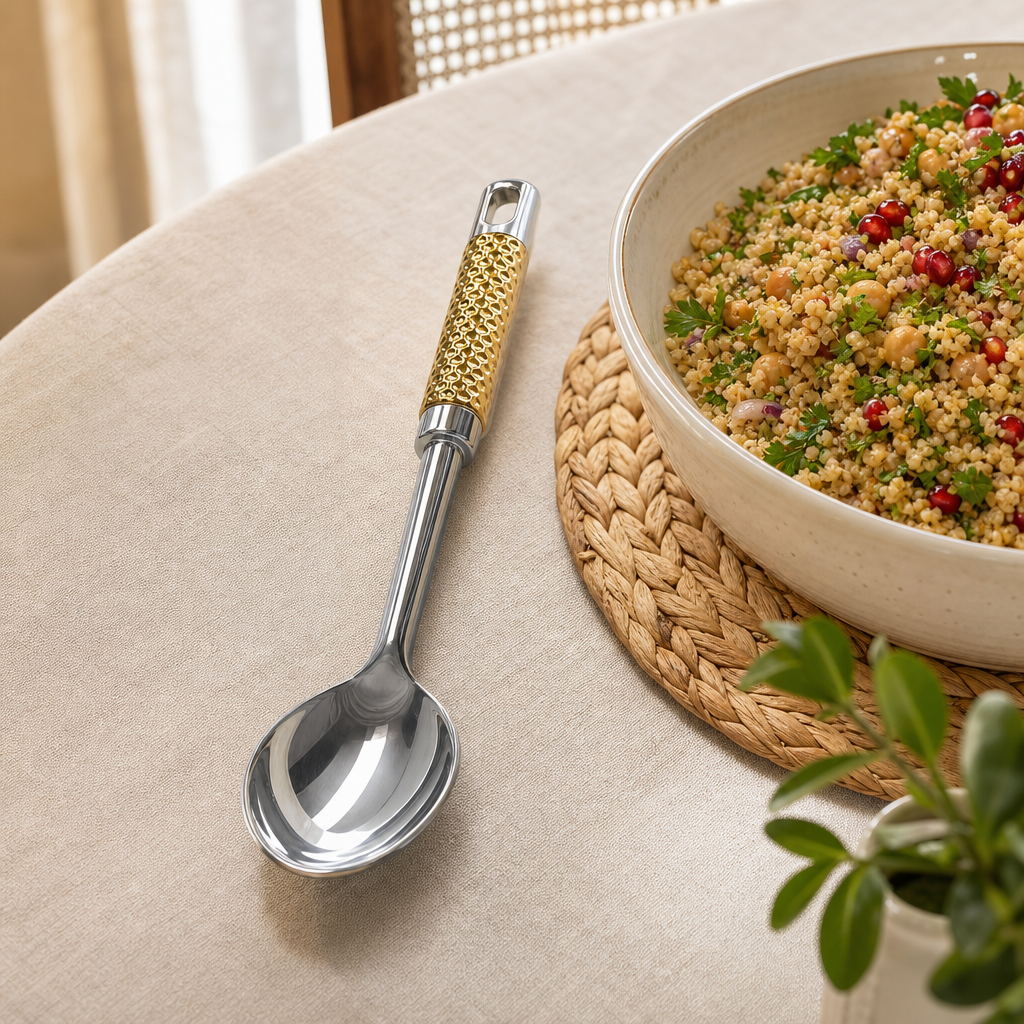 120 Pieces Gold Stainless Steel Serving Spoon, 34 cm, 1 Piece