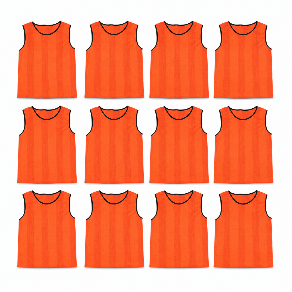 48 Pieces Sports Training Bibs Vests, Small Size, Orange, 12-Piece Pack