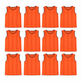 48 Pieces Sports Training Bibs Vests, Small Size, Orange, 12-Piece Pack