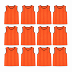 48 Pieces Sports Training Bibs Vests, Small Size, Orange, 12-Piece Pack