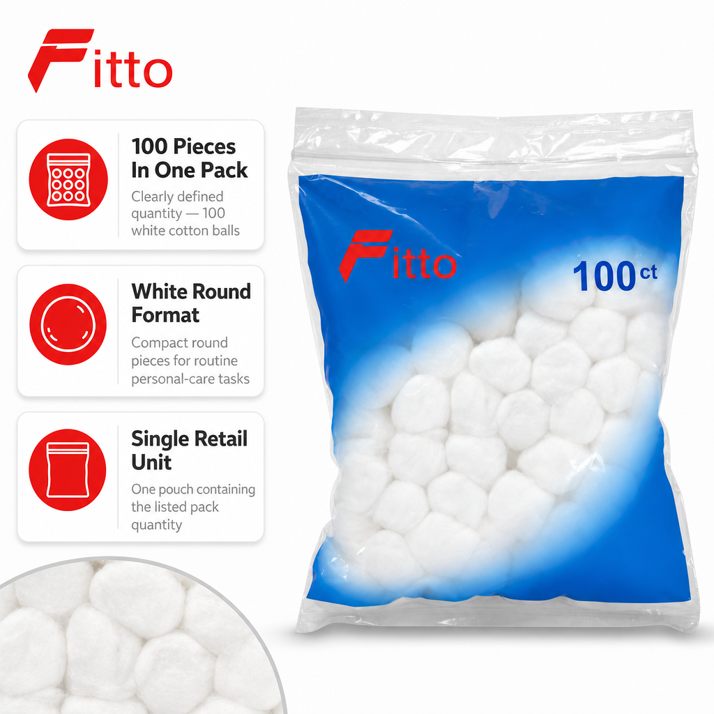 144 Pieces Cotton Balls, 100 Pieces, White Cotton Personal Care Balls Pack