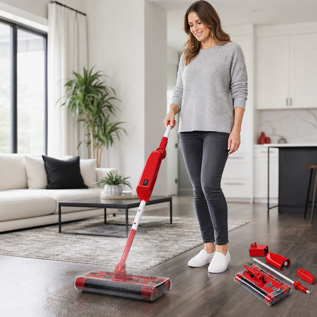 48 Pieces Spray Mop Cleaning Kit with Accessories, Red, 1 Set