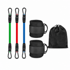 72 Pieces Ankle Resistance Cord Exercise Set, 3 Cords with Ankle Cuffs and Carry Bag