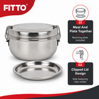 72 Pieces Stainless Steel Lunch Box With Plate, Round 12.7 cm Food Storage Containers