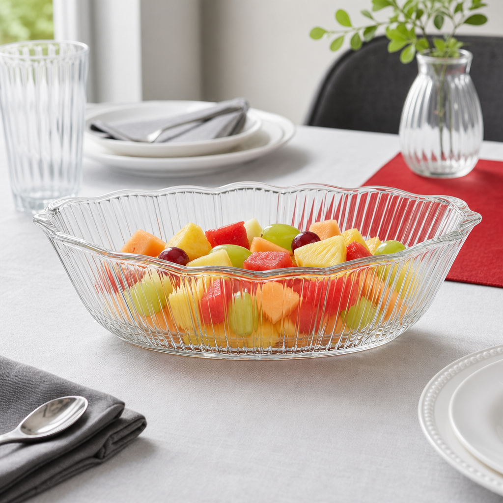 96 Pieces Glass Serving Bowl and Casserole, 800 ml Clear Boat-Shaped Dish, 1 Piece