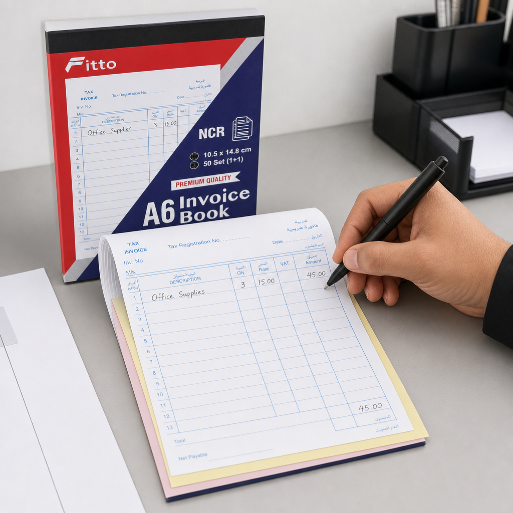 240 Pieces A6 NCR Invoice Books, 10.5 × 14.8 cm, 50 Duplicate Sets, 1 Piece
