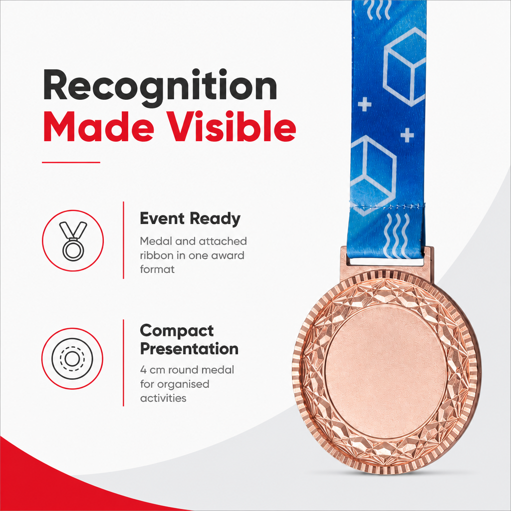 144 Pieces Sports Medal with Ribbon, 4 cm, Single Award Medal for Competitions and Recognition