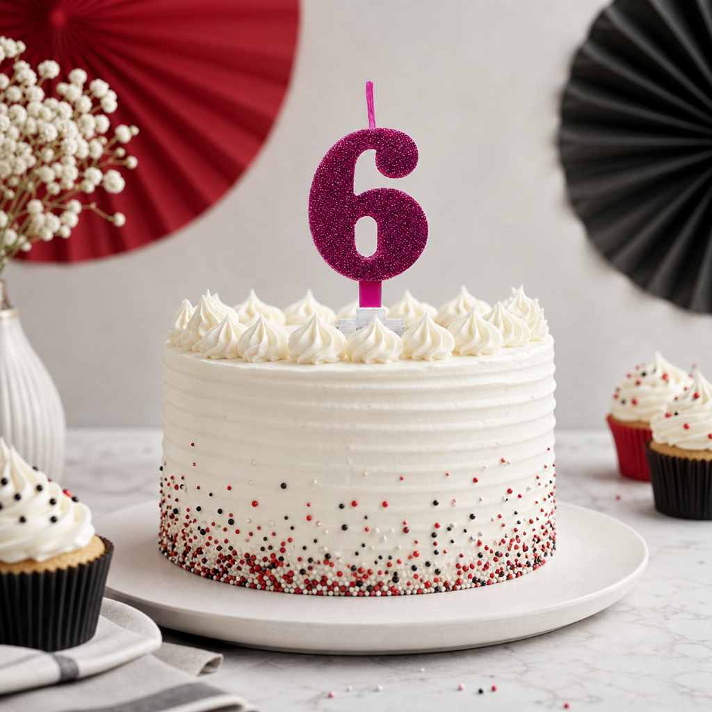 240 Pieces Sparkling Number 6 Cake Candles, 3 in, Assorted Colour, 1 Piece