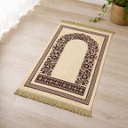 72 Pieces Prayer Mats, Turkish Style with Decorative Floral Border, Fringed Edge, Single Mat
