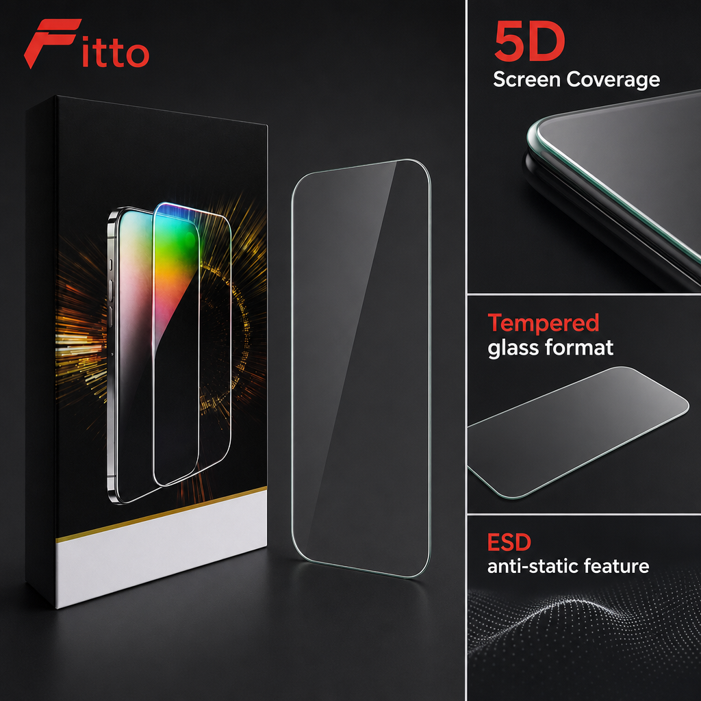 96 Pieces 5D Tempered Glass Screen Protectors for 13 Mini Phone, ESD Anti-Static, 1 Pack
