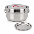 96 Pieces Stainless Steel Lunch Box with Plate, Round 9.7 cm Food Storage Containers