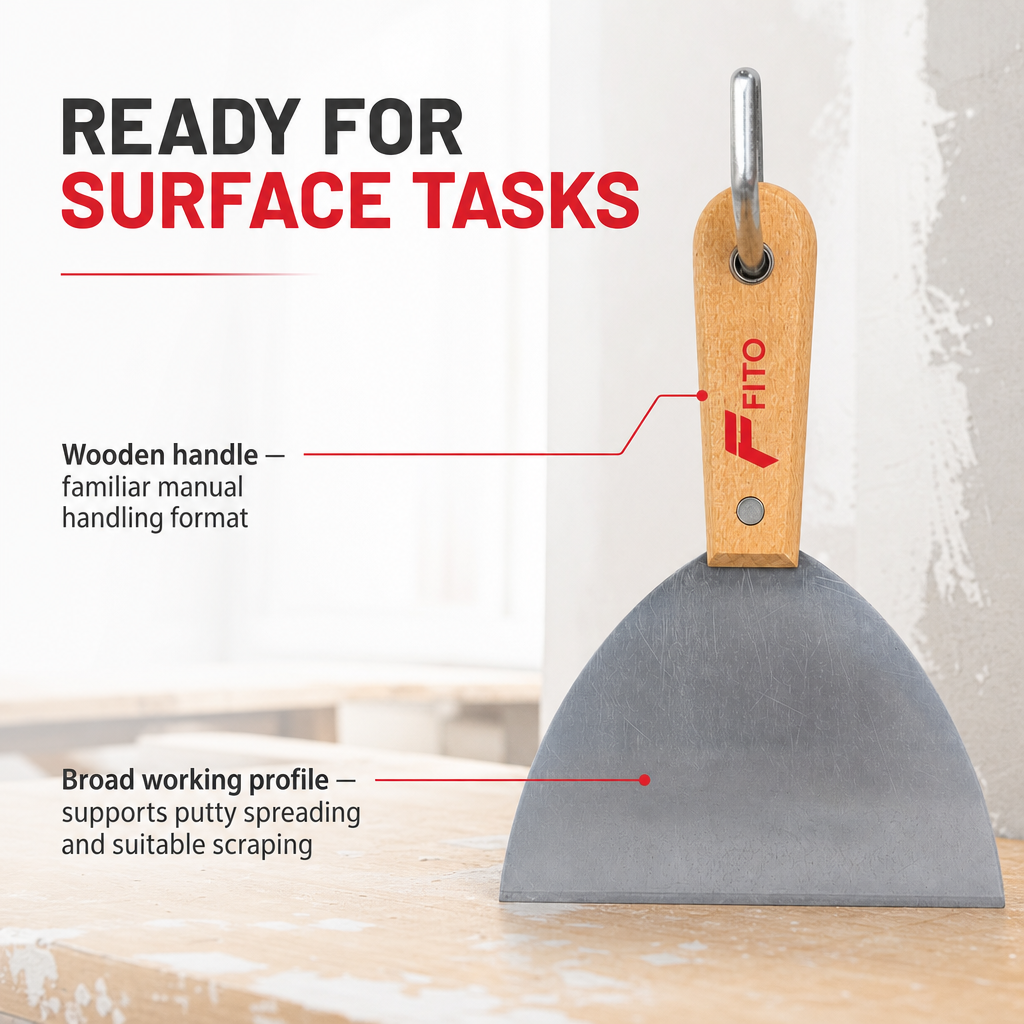 48 Pieces 6 Inch Putty Knife Paint Scraper with Wooden Handle, Natural Wood and Black, 1 Piece