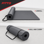72 Pieces Yoga Mat 10mm Grey with Carry Strap, Single Exercise Mats for Yoga, Stretching and Floor Workouts