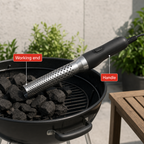 48 Pieces Electric BBQ Charcoal Fire Starter, Perforated Heat Barrel, Black and Silver, 45 cm, 1 Piece