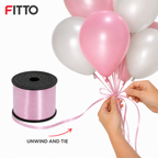144 Pieces Pink Balloon Ribbon Roll, 5 mm x 100 yd, Party Decorations Spool for Balloon Tying and Celebration Displays