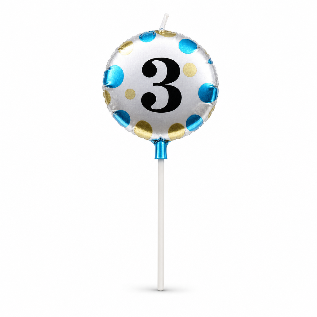240 Pieces Birthday Number 3 Cake Candle, Blue, 5 cm
