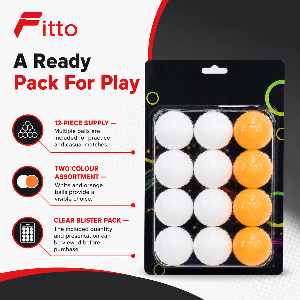 120 Pieces Table Tennis Balls, 12-Piece Blister Pack, Assorted White and Orange