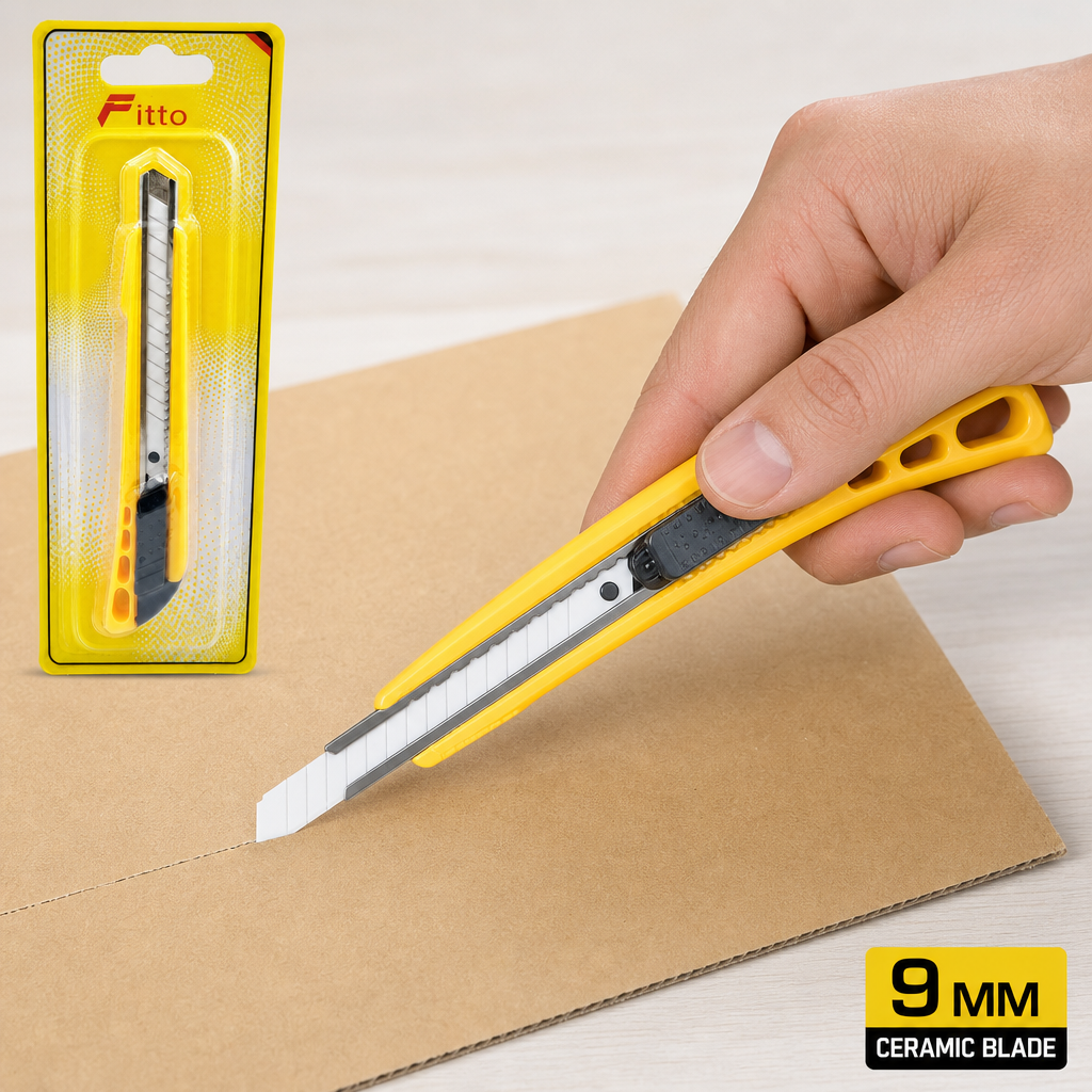 144 Pieces Utility Cutter with 9 mm Ceramic Blade, Yellow and Grey, 1 Piece