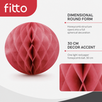 240 Pieces Paper Honeycomb Ball Decoration, Light Red, 30 cm, 1 Piece