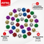 96 Pieces Party Decorations Metallic Flower Bows, 3 Inch, 30 Pieces, Assorted Colours