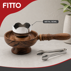 72 Pieces Wooden Incense Burner with Metal Bowl and Handle, 10 Inch