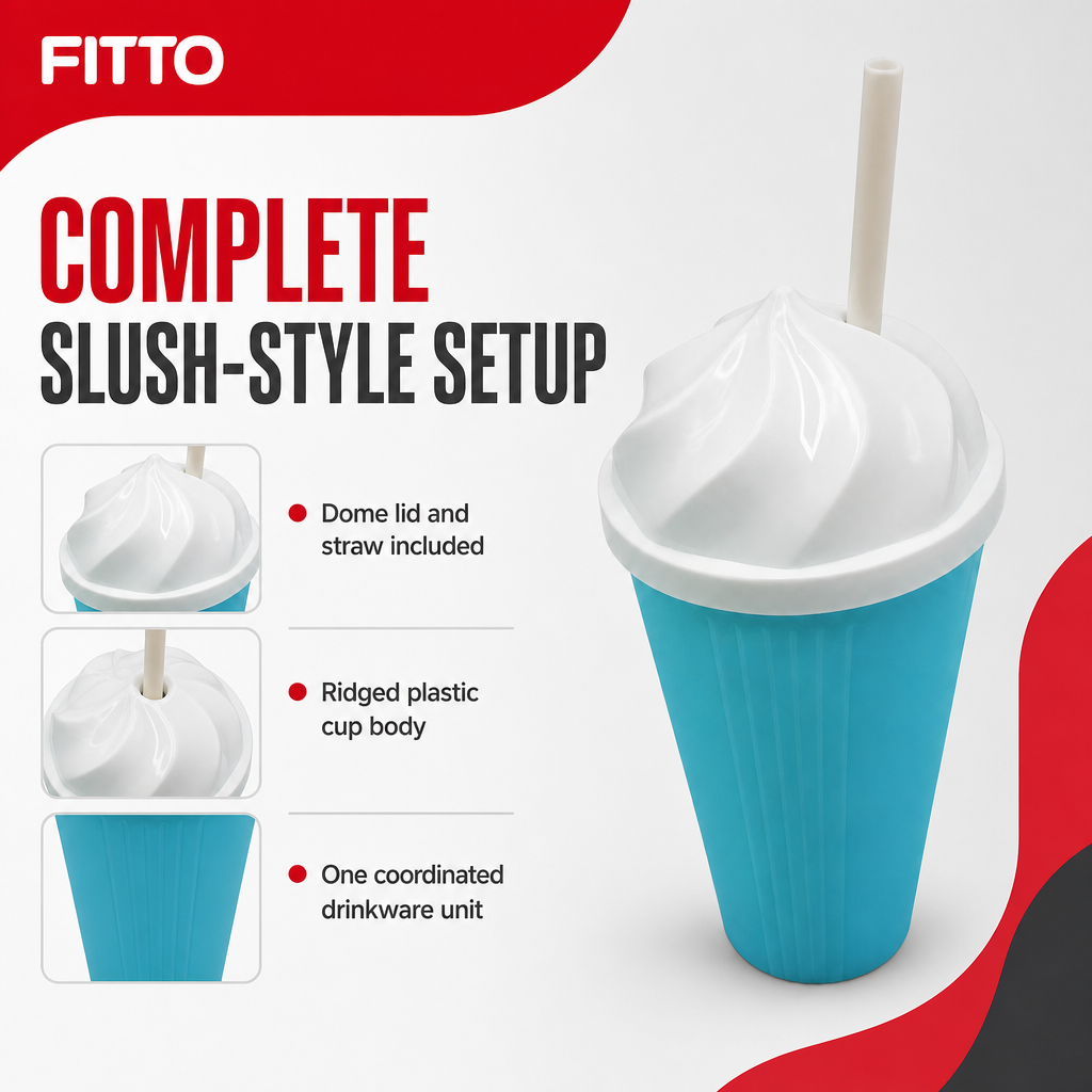 240 Pieces Slush Cup with Dome Lid and Straw, Assorted Colour Plastic Drinkwares, 1 Piece