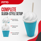 240 Pieces Slush Cup with Dome Lid and Straw, Assorted Colour Plastic Drinkwares, 1 Piece