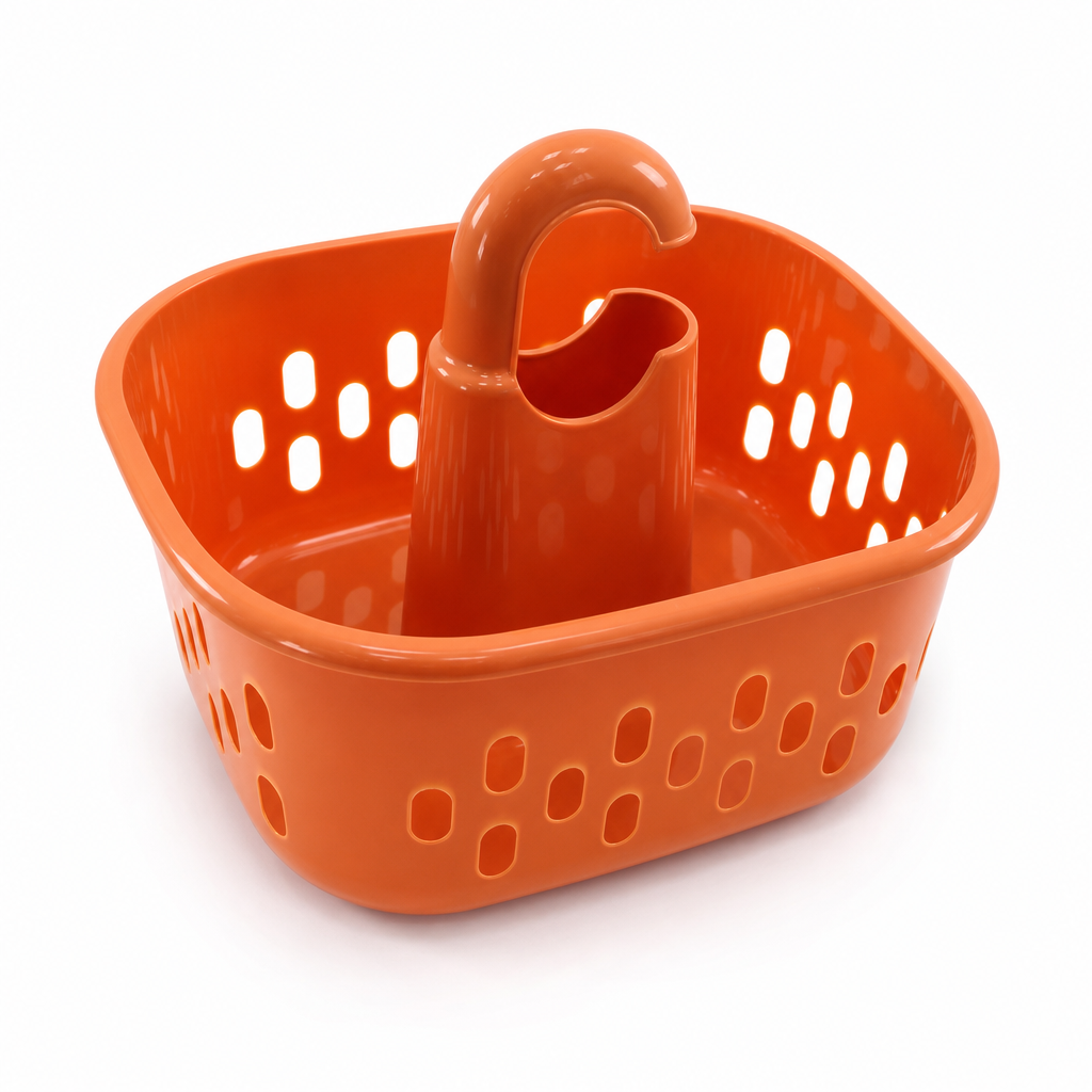 120 Pieces Kitchen Drain Basket Plastic Strainer with Centre Handle, Rounded Rectangular Design, Orange or White, 1 Piece