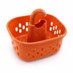 120 Pieces Kitchen Drain Basket Plastic Strainer with Centre Handle, Rounded Rectangular Design, Orange or White, 1 Piece