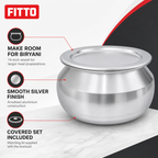 96 Pieces Anodised Aluminium Biryani Stockpot with Lid, 14 in