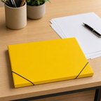 120 Pieces A4 Document Folder with Elastic Cord Closure, Yellow, 34 x 25 x 2 cm, 1 Piece