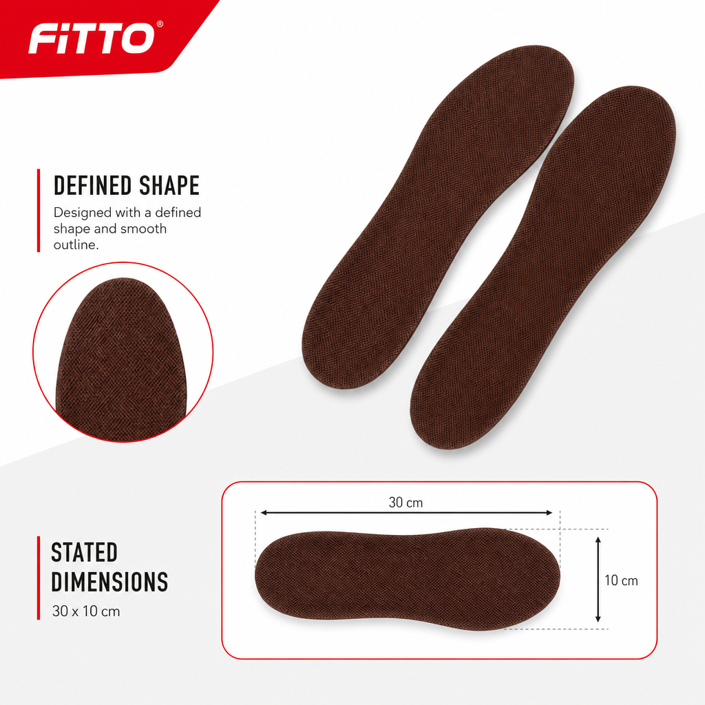 120 Pieces Brown Shoe Insoles, 1 Pair, 30 x 10 cm